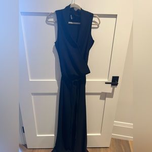 Black jumpsuit with flowy pant legs